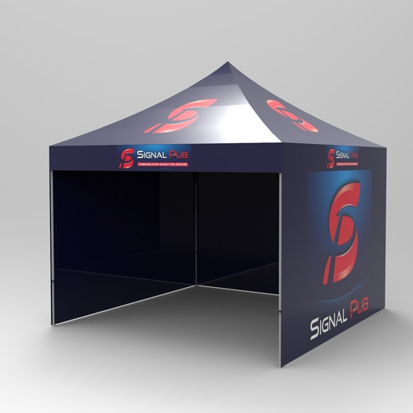 Visuel 3D d'une tente personnalisée